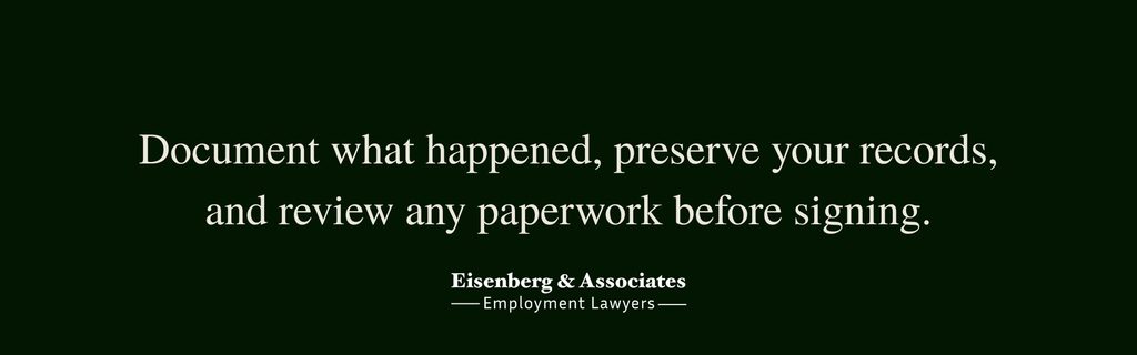 Document what happened, preserve your records, and review any paperwork before signing.